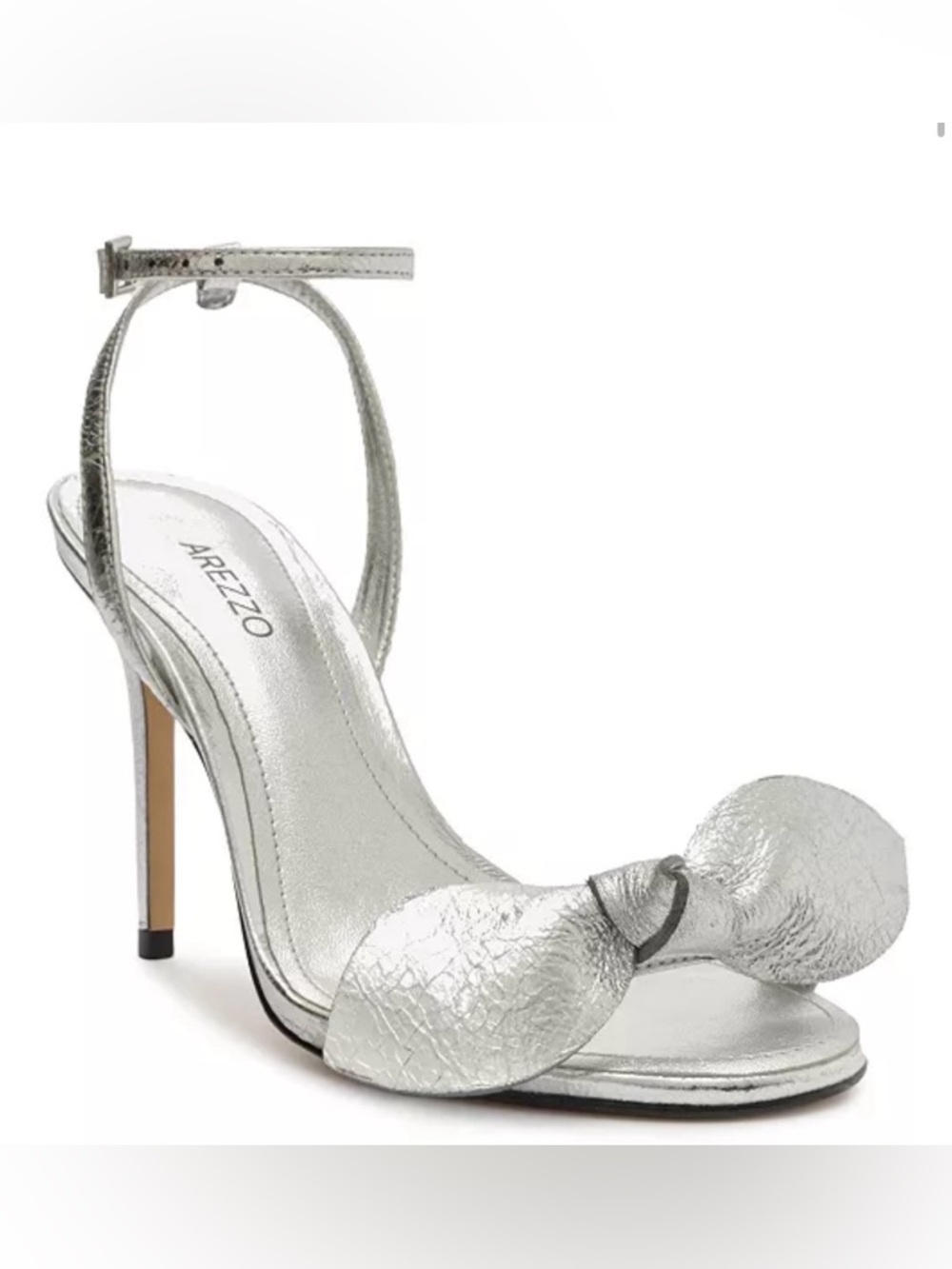 Women ankle-strap high stiletto sandals silver Size 9, New without box